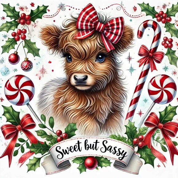Christmas Highland Cow Tumble, Sweet But Sassy Cow Tumbler, Cute Christmas Cup - Picture 2 of 7